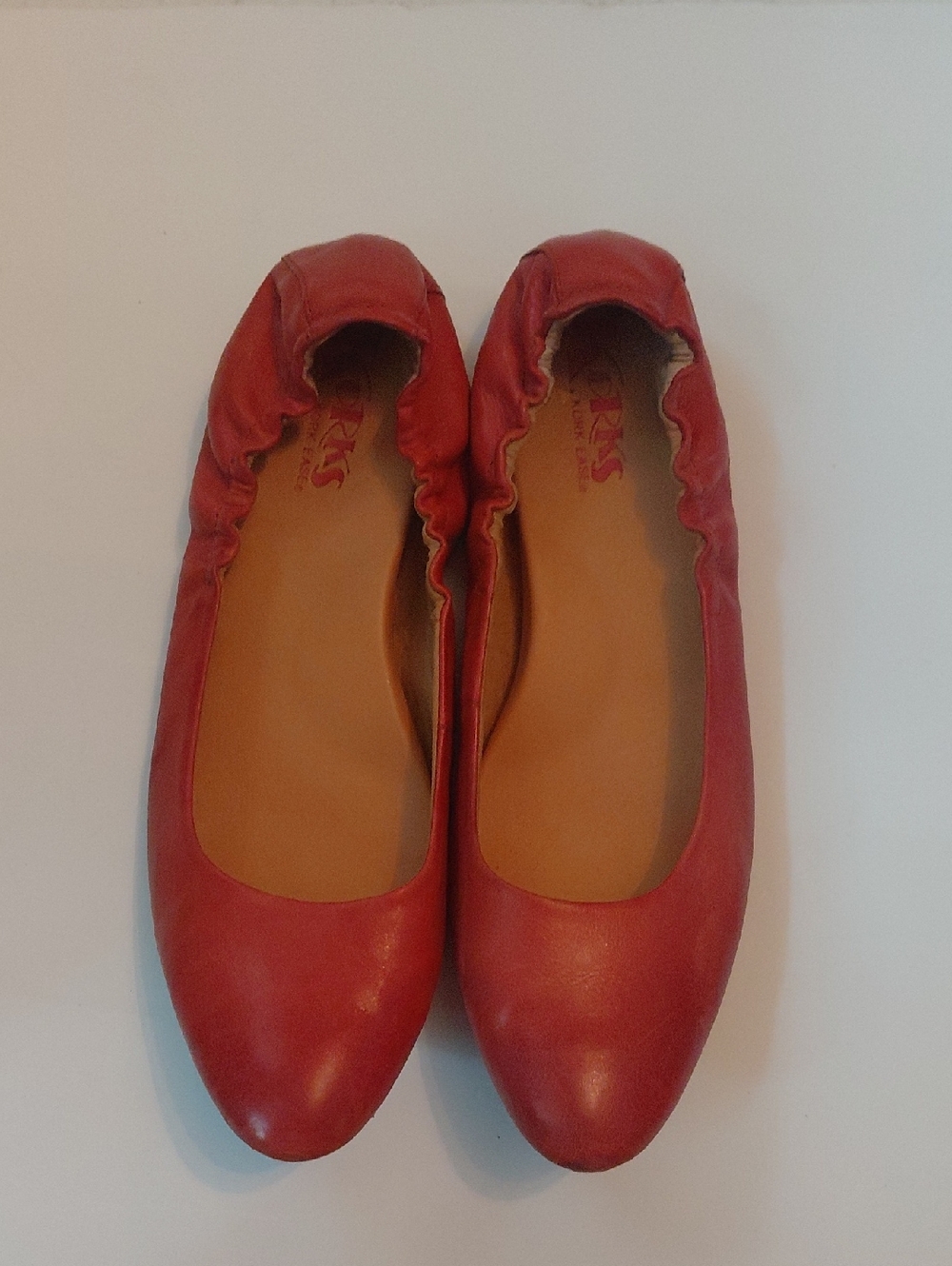 Korks Korks Ease Size 10 MW Red Women's Leather Ballet Flats - Casual Slip-On